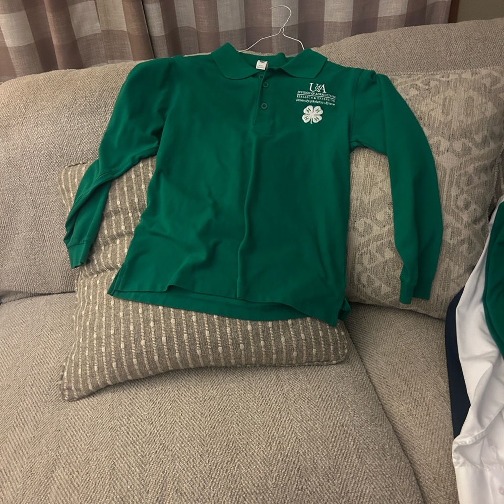 Green Long Sleeve Polo Shirt